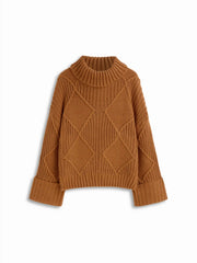 Knit Stand Collar Long Sleeve Oversized Top