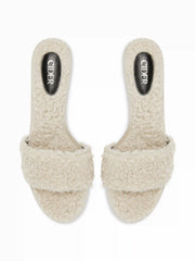 FUZZY HEELED SANDALS