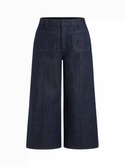 Cider Denim Mid Rise Wide Leg Capri Jeans Curve & Plus