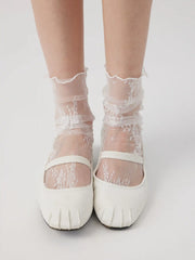 FLORAL LACE CREW SOCKS