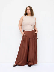 Mid Rise Wrap Belted Wide Leg Trousers Curve & Plus