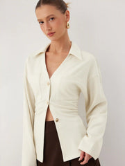 Ruched Metal Detail Top
