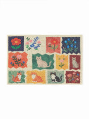 FLORAL & CAT DOOR MAT