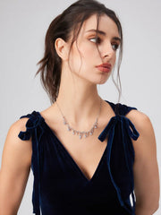 WATER DROP RHINESTONE PENDANT NECKLACE