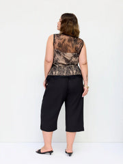 Mid Rise Solid Legging Capri Pants Curve & Plus