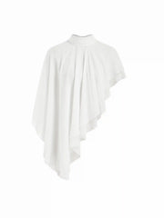 Chiffon High Neck Cloak Sleeve Oversized Cape Top