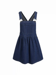 Denim A-line Pinafore Mini Dress