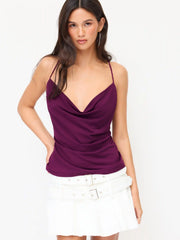 Cowl Neck Beaded Detail Cami Top