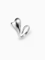 HEART 18K GOLD PLATED STAINLESS STEEL OPEN RING