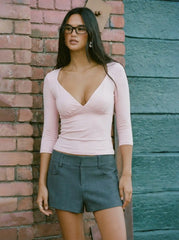 Sweetheart Neck Ruched Modal Long Sleeve Tee