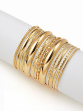 12PCS TEXTURED BANGLE BRACELET SET