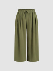 Elastic Waist Wide Leg Trousers Curve & Plus