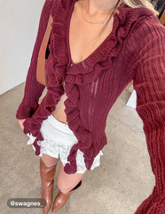 Lace Mid Rise Layered Mini Skirt