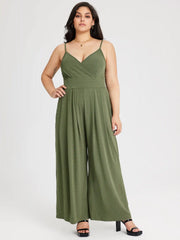 V-neck Cami Wide Leg Jumpsuit Curve & Plus