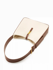TWO-TONE BUCKLE SHOULDER BAG