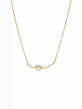 18K GOLD PLATED STAINLESS STEEL HEART SHAPED RHINESTONE NECKLACE