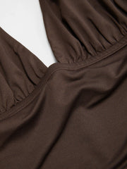High Stretch Halter Neckline Asymmetrical Flared Mini Dress
