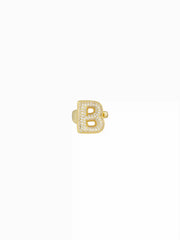 LETTER ZIRCON OPEN RING