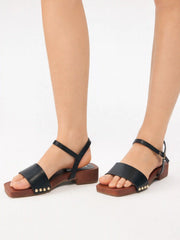 ADJUSTABLE STRAP STUDDED SANDALS