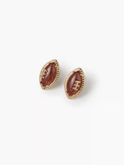 FOOTBALL 14K GOLD PLATED COPPER STUD EARRINGS