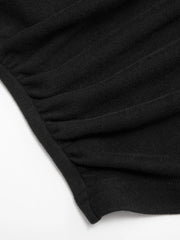 Thermal Cotton-blend V-neck Ruched Cinched Waist Long Sleeve Tee With Removable Bra