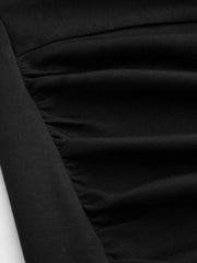 Round Neckline Knotted Wrap Mini Dress