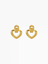 HEART & KNOT 18K GOLD PLATED STAINLESS STEEL STUD EARRING