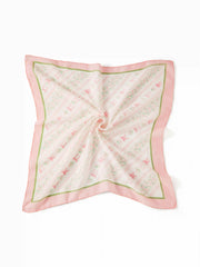 BOWKNOT & FLORAL SQUARE HEADSCARF