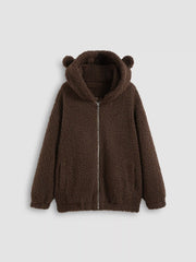 Teddy Fleece Jacket With Hood
