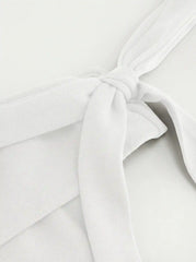 Jersey Off-shoulder Short Sleeve Bowknot Mini Dress