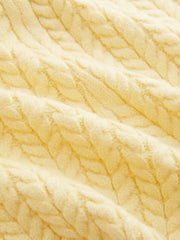 Cable Knit Mid Rise Drawstring Legging Micro Shorts