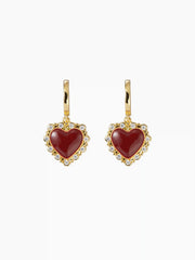 HEART ZIRCON LACE DROP EARRINGS