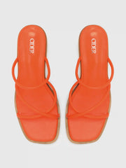 Chunky Heeled Cross Strap Sandals