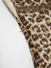 Leopard Sweetheart Lace Trim Cami Layered Midi Dress Curve & Plus