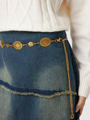 Oval Decor Waist Chain