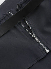 Belted Zipper Up Crop Tube Top