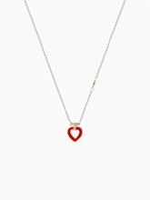 RHINESTONE DECOR HEART PENDANT NECKLACE