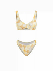 Check Twist Front Bikini Set