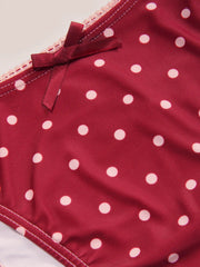 Square Neck Polka Dot Bracelet Bikini Set