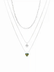 COUNTRY FLAG & HEART LAYERED NECKLACE