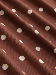 Polka Dot V-neck Slim Split Bodycon Maxi Dress