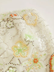 Jacquard Floral Rhinestone Embellished Strapless A-line Mini Dress