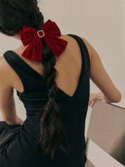 VELVET BOWKNOT HAIR CLIP