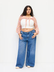 Knit Wool-blend V-neck Long Sleeve Knotted Shrug Curve & Plus