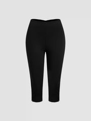 Low Rise High Stretch Split Knee Length Leggings