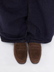 FAUX SUEDE ROUND TOE LOAFERS