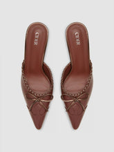 BOWKNOT BRAIDED DECOR MULE HEELS