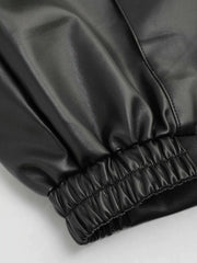 Zip Through Faux Leather Utility Jacket
