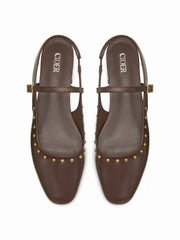 STUDDED SLINGBACK FLATS