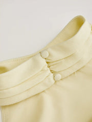 Linen-blend Halter Neckline Ruched A-line Maxi Dress